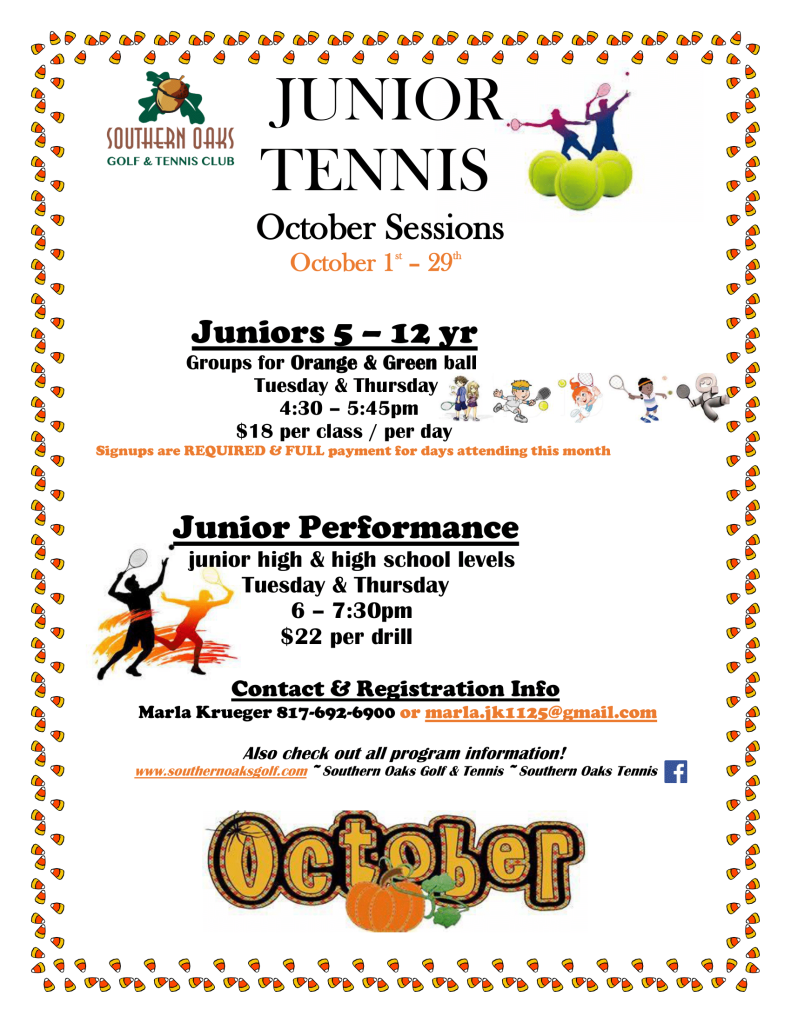 Junior Tennis October